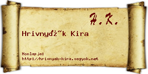 Hrivnyák Kira névjegykártya